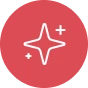 The image features a red circular icon with a white star and two plus signs, suggesting positivity and brightness.