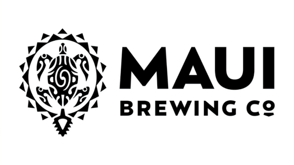 Logo of Maui Brewing Co featuring a stylized turtle design with tribal patterns and the company's name in bold letters.