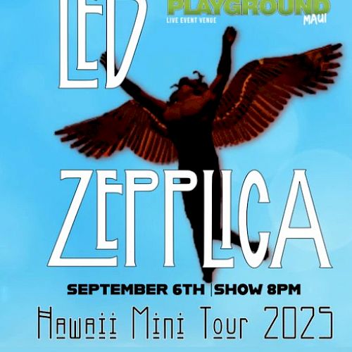Concert poster for "Led Zepplica" on Sept 6th at 8 PM. Part of the Hawaii Mini Tour 2025.